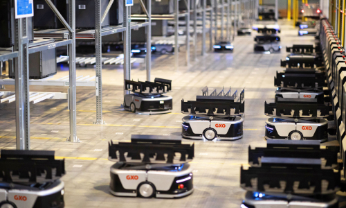 Autonomous mobile robots in GXO warehouse